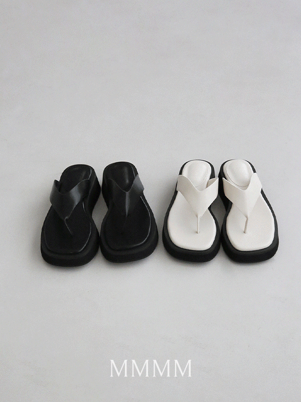MMMM #발볼부자환영MM-030 레더 플랫폼 슬라이드 (4.5cm)[size:230~250]