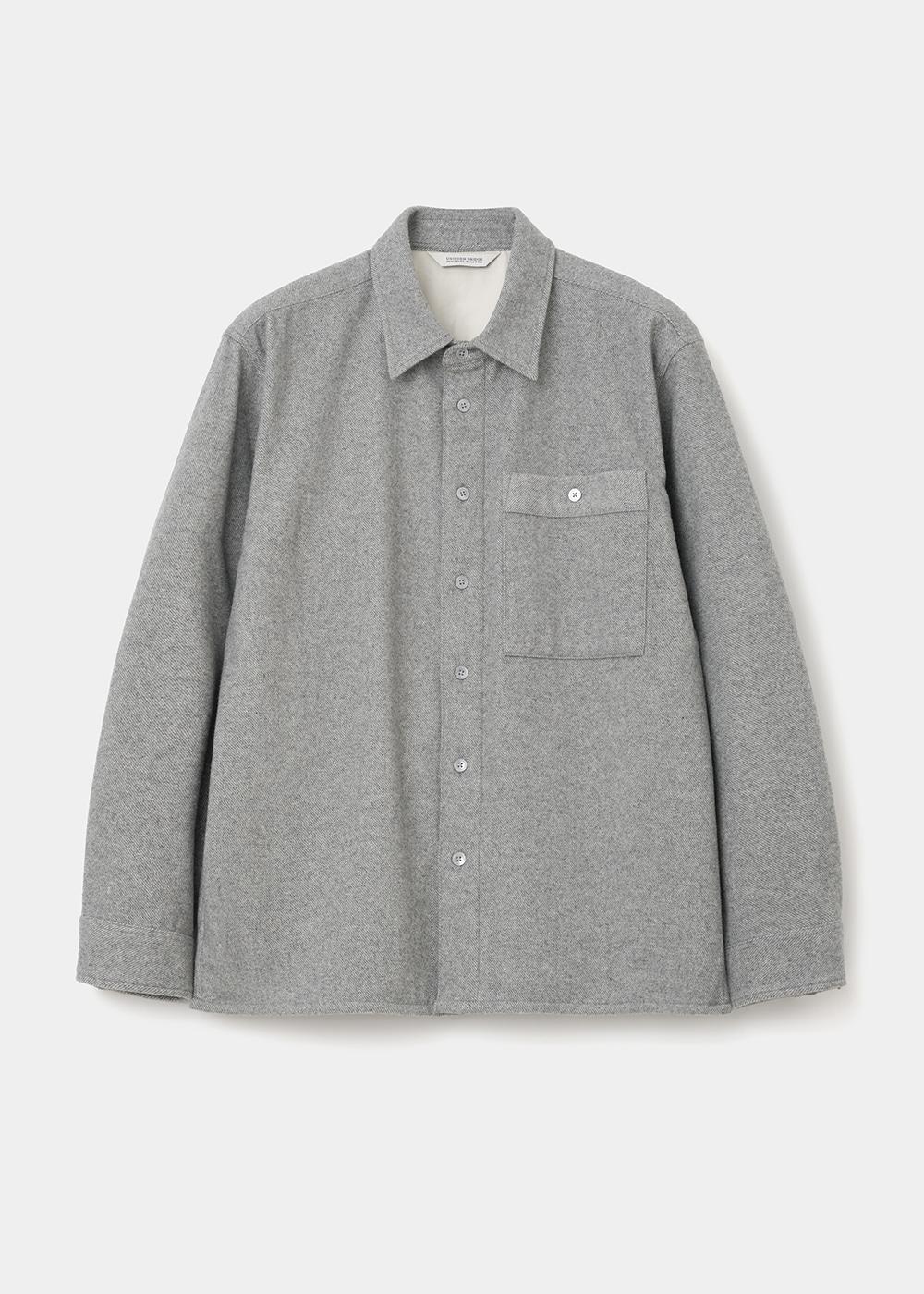 wool pocket shirt light grey