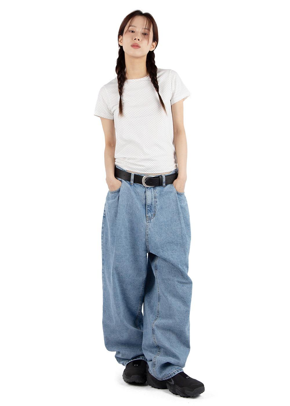 릿킴 SOLID PINTUCK JEANS