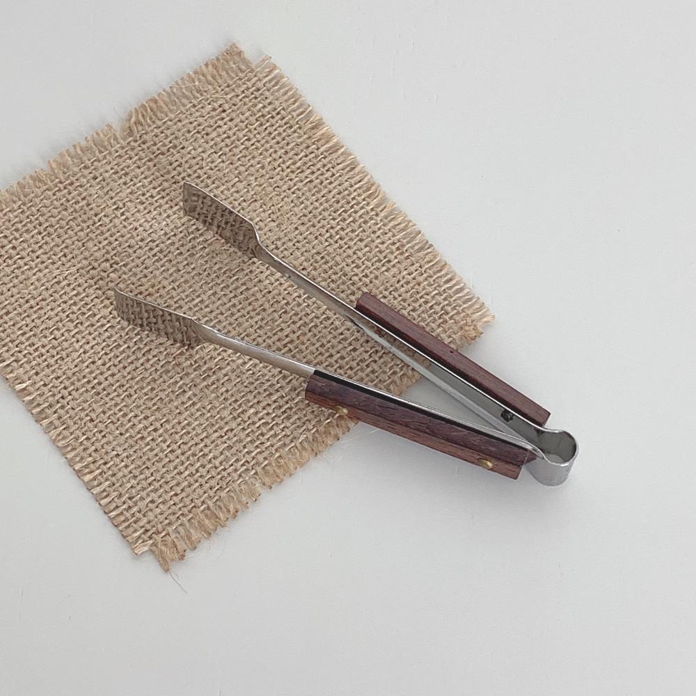 홈카페용품 스텐 우드 미니 집게 / 반찬 얼음 데코 나무 라탄 집게