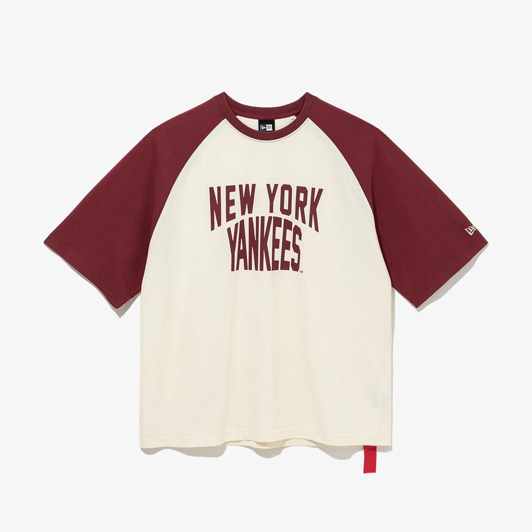 MLB 뉴욕 양키스 래글런 티셔츠 티베트 레드