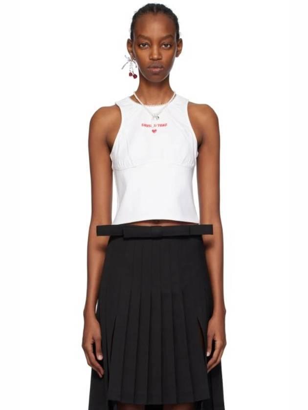 White Scalloped Tank Top 241901F111043   |   발란코드 [72221646]