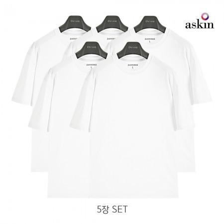 J 쿨스킨 티셔츠 2-퓨어 화이트 5장 세트상품