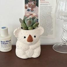 코알라 다육화분 플랜테리어 오브제 연필꽂이 브러쉬 홀더