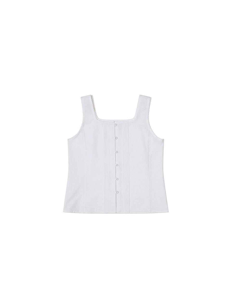 Poet Pintuck Sleeveless Ivory_F252BL06