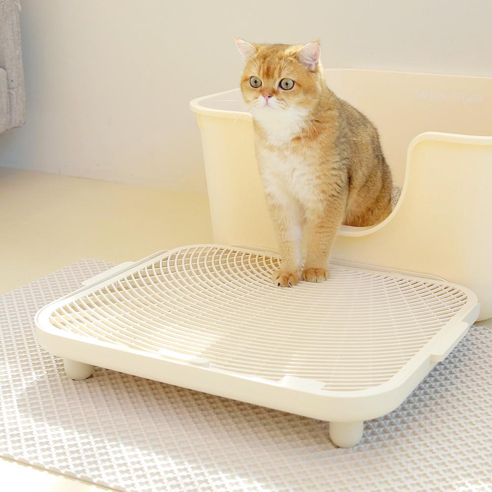 소심한호랑이 고양이모래매트 발판 [심쿵발판] 화장실 사막화방지