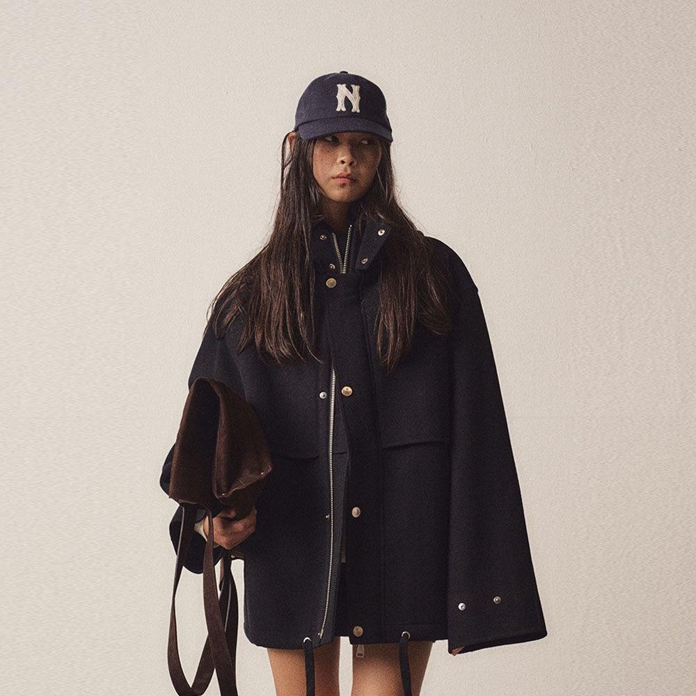 W Cashmere Blend Handmade Safari Short Coat_Black