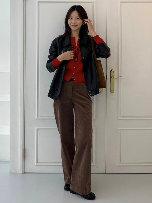 Corduroy High-rise Straight Pants_2color