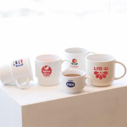 머그컵 제작 인쇄 레트로 쥬스잔 우유잔 기분좋은 선물