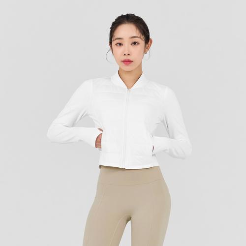 핑거홀 경량 패딩 저지 자켓 아이보리 XWFGJ03H4