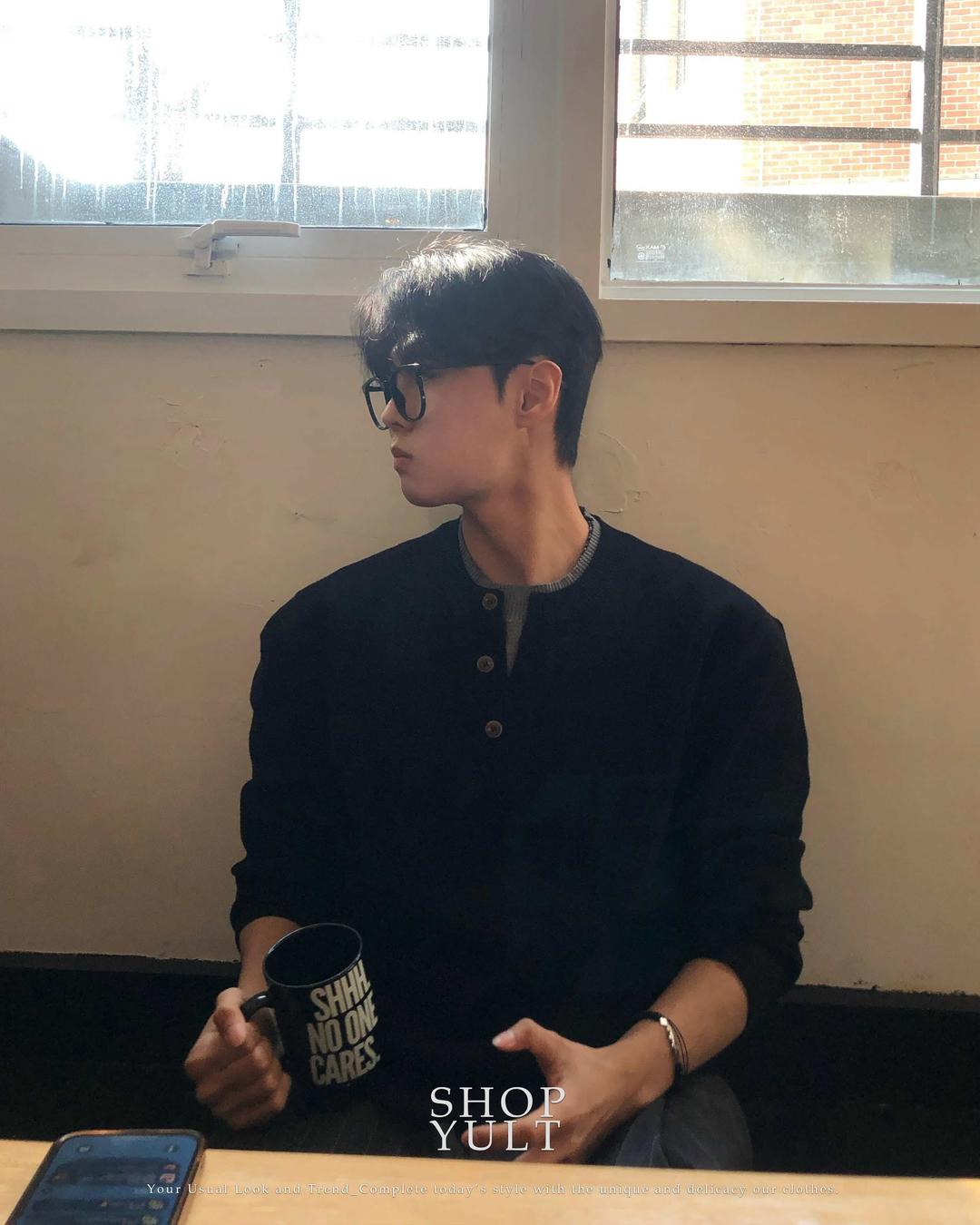 [Yult pick!][당일출고]Layered Henley Neck Round Knitwear (4color)