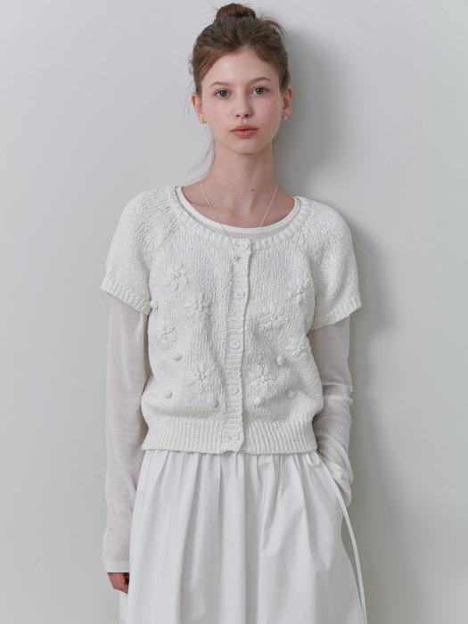 Suzan half cardigan (white)