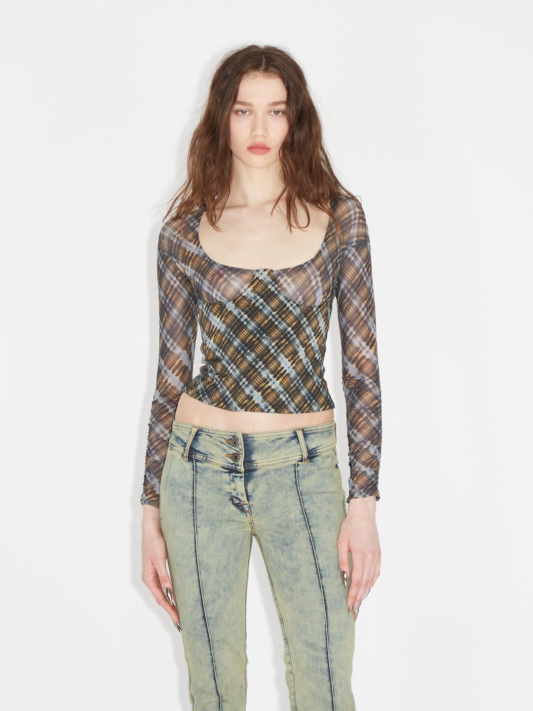 Scythe Bustier Bleach Plaid Blue - 6