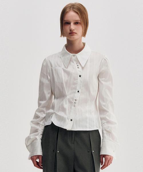 DOZI - Long Sleeve Button Up Shirt _ OFF WHITE