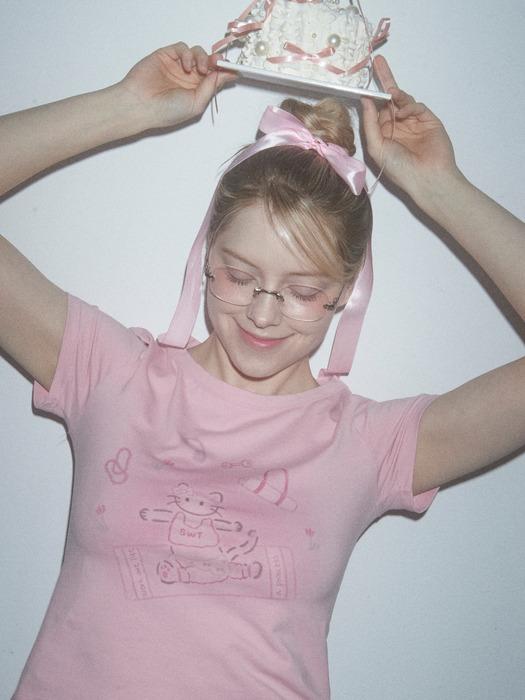 MEOW PILATES CLUB T-SHIRTS - PINK