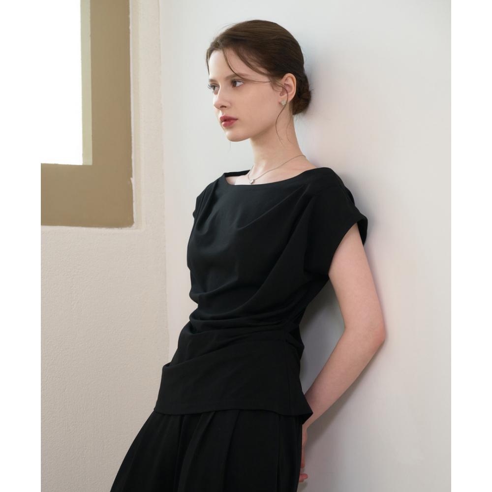 Celine draped top [Black]