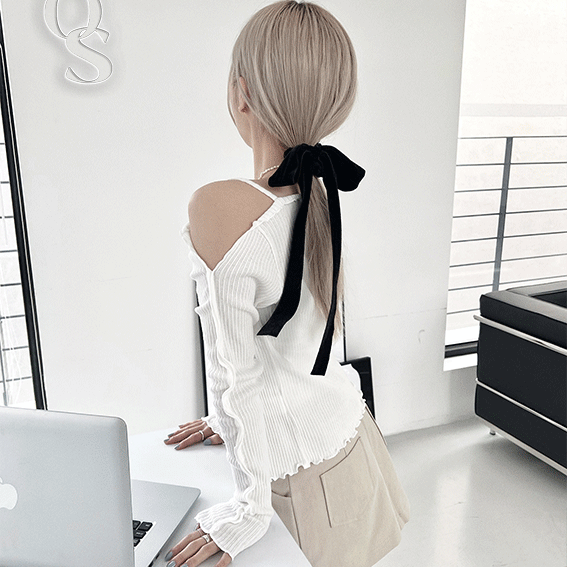 벨벳 리본 스크런치