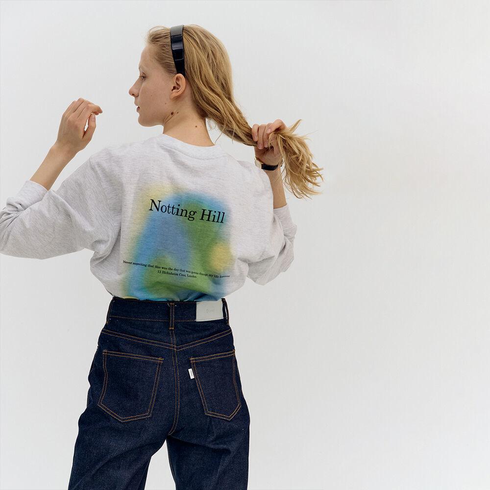 UNISEX NOTTING HILL LONG SLEEVE T-SHIRT LIGHT MELANGE GREY_UDTS2A112G1