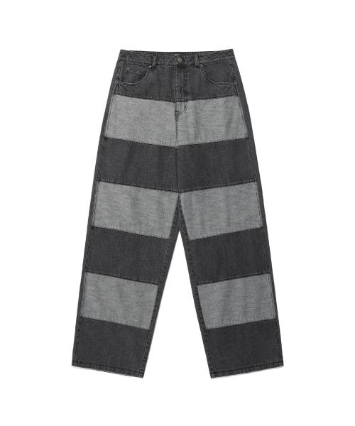 PANEL STITCH JEANS_BLACK(NG2EFUD113A)