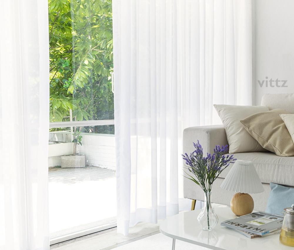 로맨틱 화이트 쉬폰 커튼 평주름 차르르 속커튼 거실