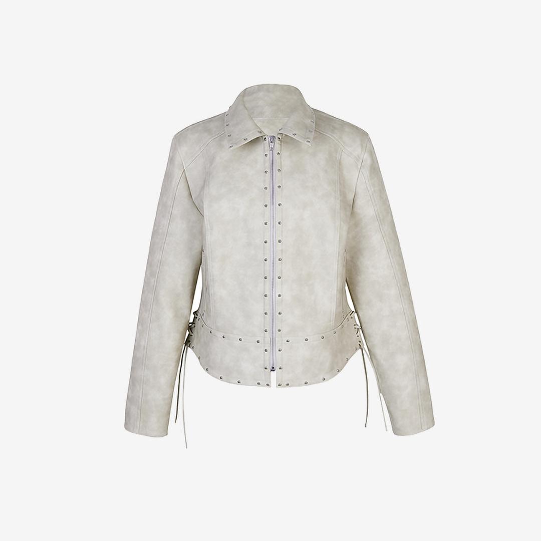 CERRIC Stud Pointed Jacket Gray
