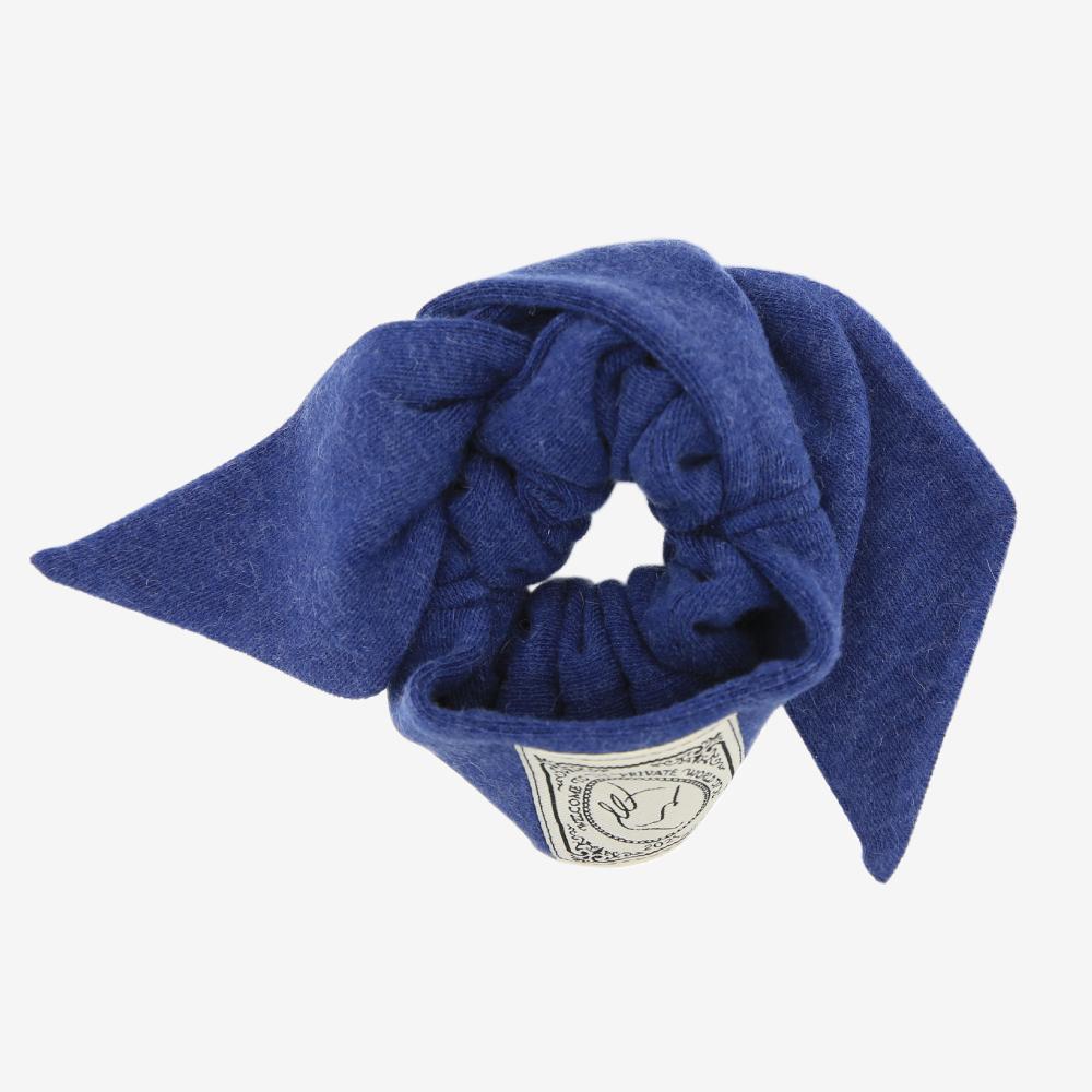 Angora Knit Twilly Scrunchie (cobalt blue)