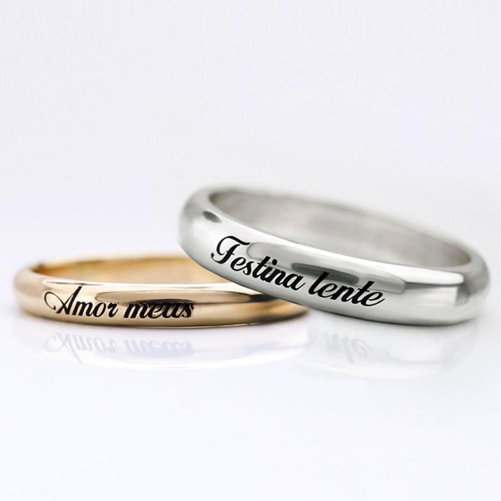 14K 18K 베이직 링반지 엥게이지 반엥 평반지 블랙 각인 반지