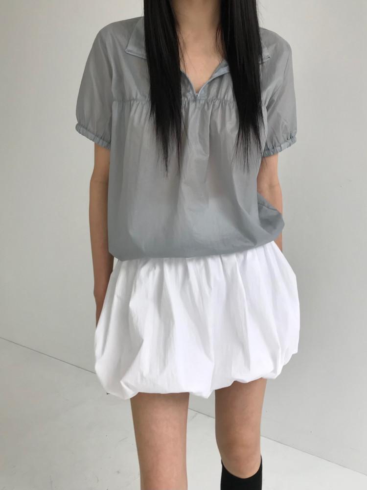 나일론 셔링 반집업 반팔 아노락