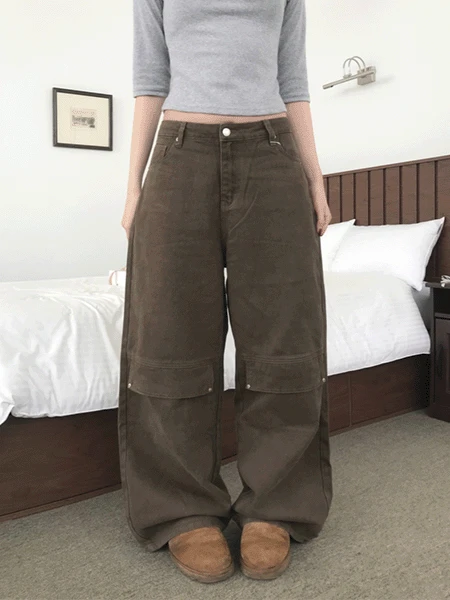 ROT CARCO BACK WIDE PANTS (2color)