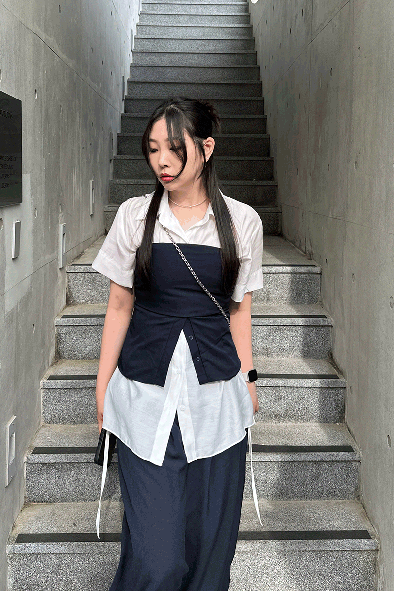 멜트 스트랩 셔츠 4 colors