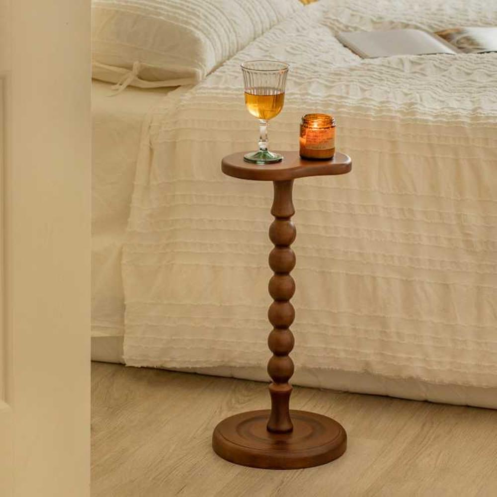 우드 미니 테이블 침대 소파 옆 베드 사이드 간이 협탁 폭좁은 한뼘테이블 레트로 빈티지