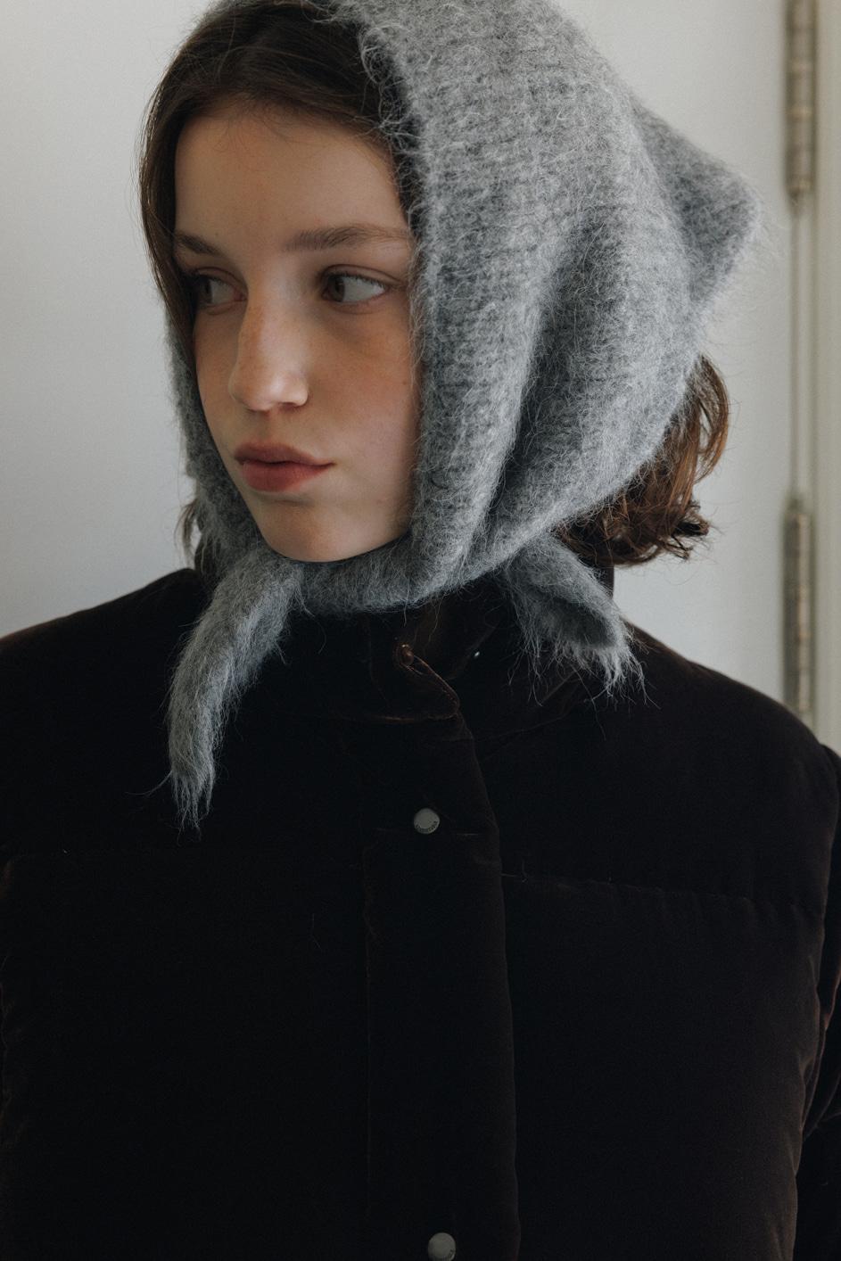ALPACA KNIT BONNET, MELANGE GRAY