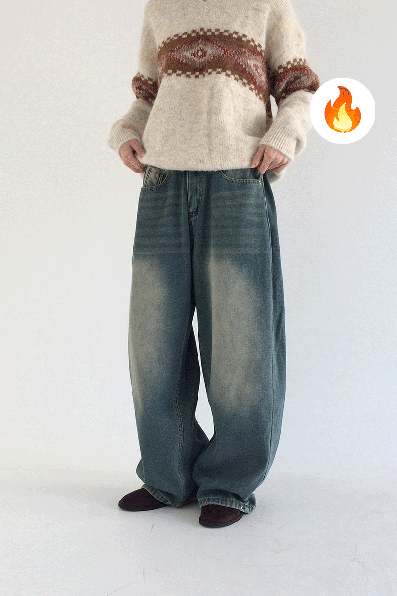 (기모/숏&롱ver)베럴 핀턱 스냅 와이드팬츠