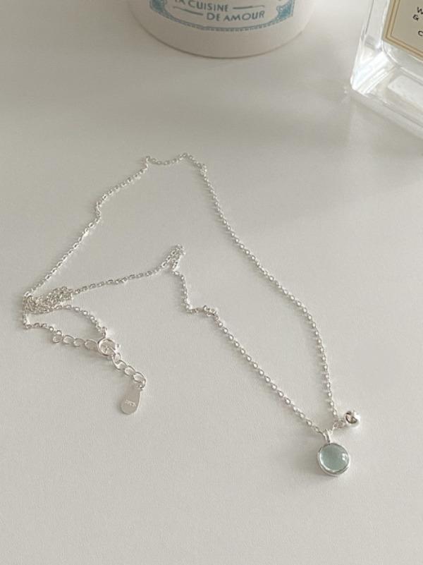 (92.5 silver) glass ball necklace