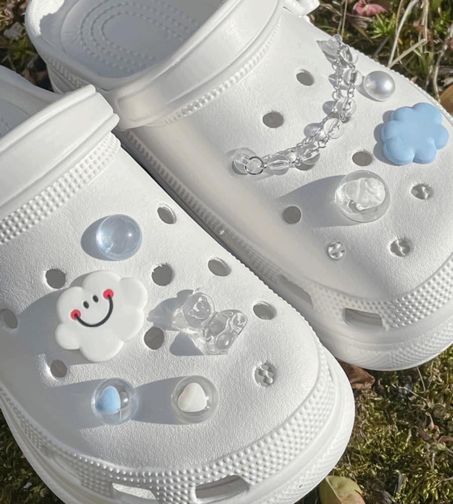 핸드메이드]cloud&clear 레진 크록스 지비츠 set