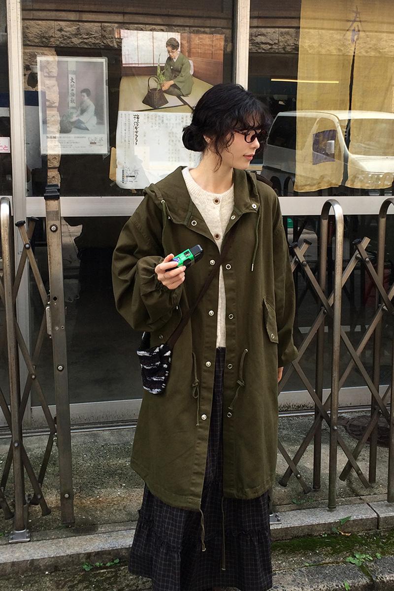 미리내로 (25FW 미리 어텀🍂)레버리 오버핏 후드 야상