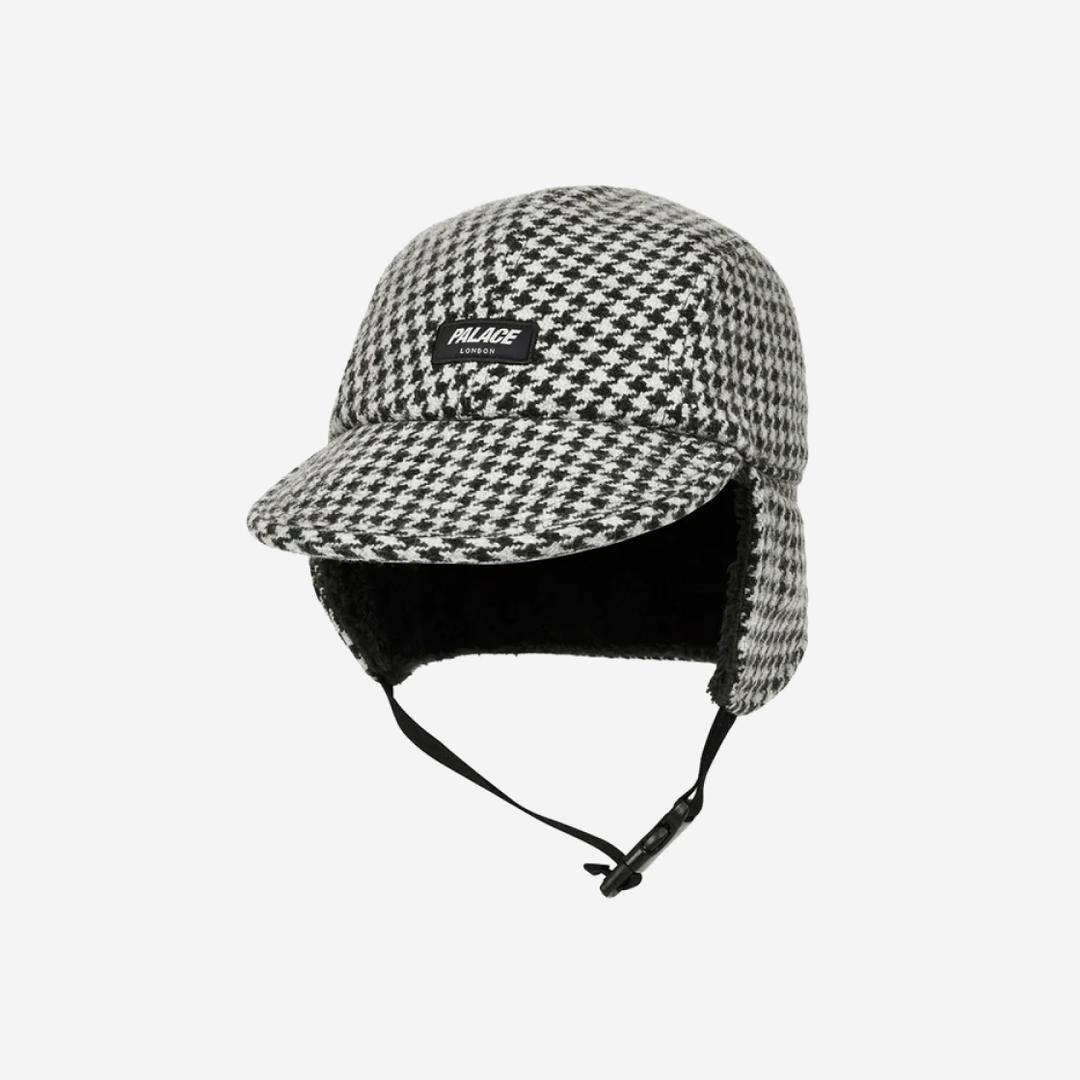 Palace Reverso Earflap 4-Panel Houndstooth White - 23FW