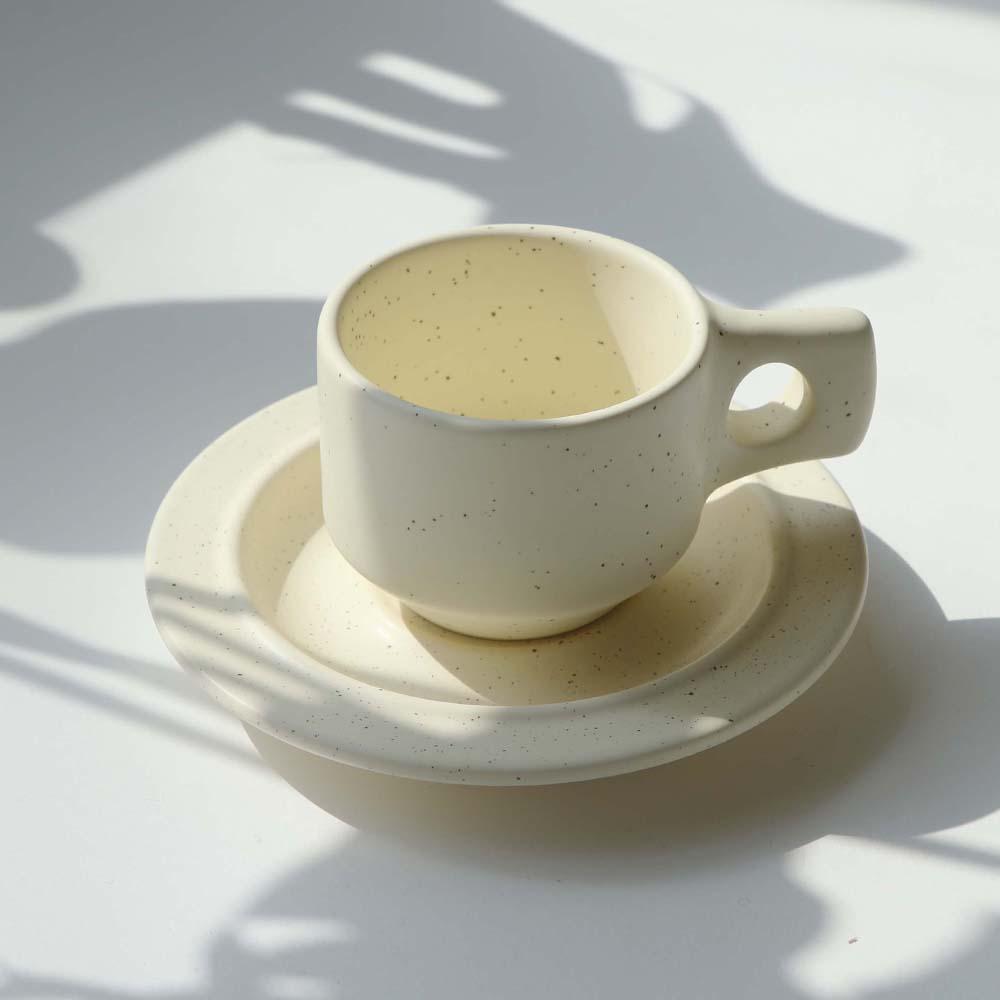 Flat Cup & Saucer - Plain