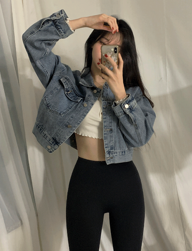 위시 데님 자켓/청자켓/크롭자켓/가을자켓/결혼식/하객룩/데님자켓/가을신상/가을옷/가을하객룩