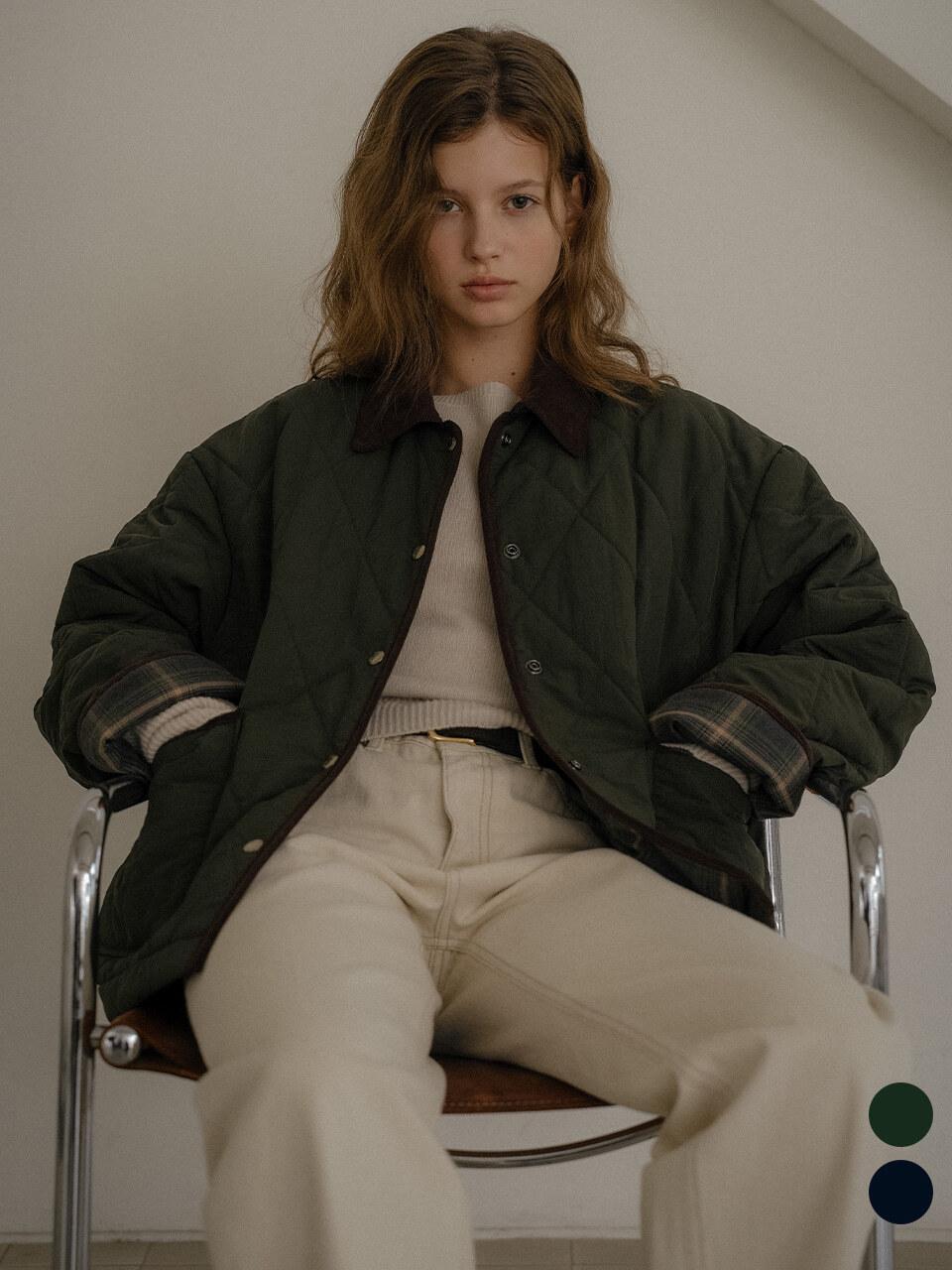 [BLACK 예약배송]Classic collar point quilting jumper [TIWT02JP02]_2color