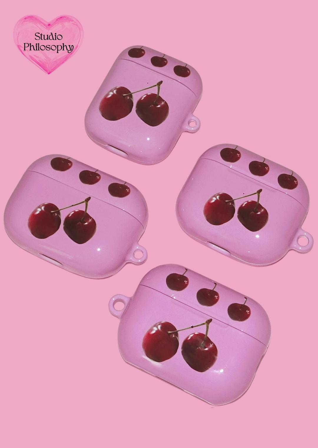 (❋StuPhy) HARD CHERRY AIRPOD CASE