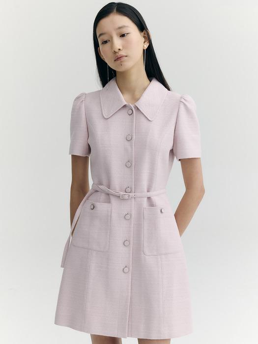 Puff Sleeve Tweed Dress_2color