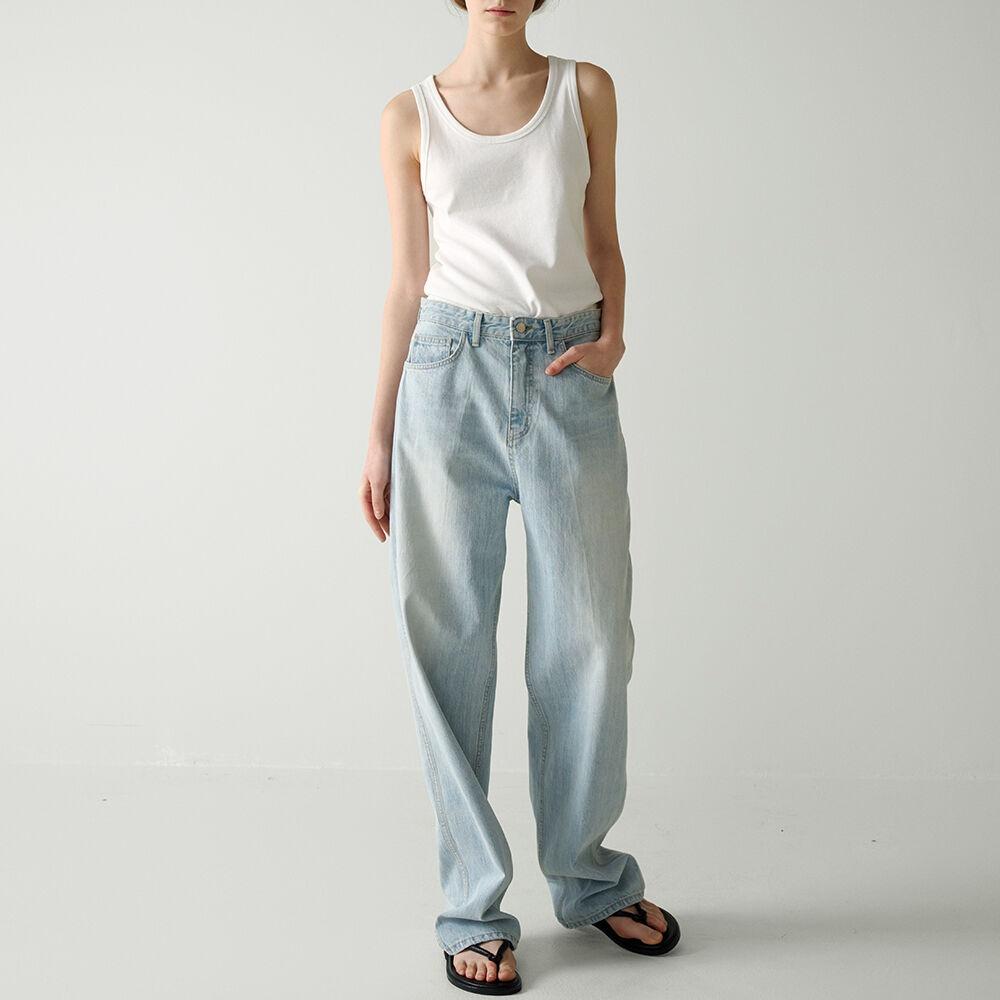 [2차 4/18예약배송] 클래식 테이퍼드 데님_light indigo