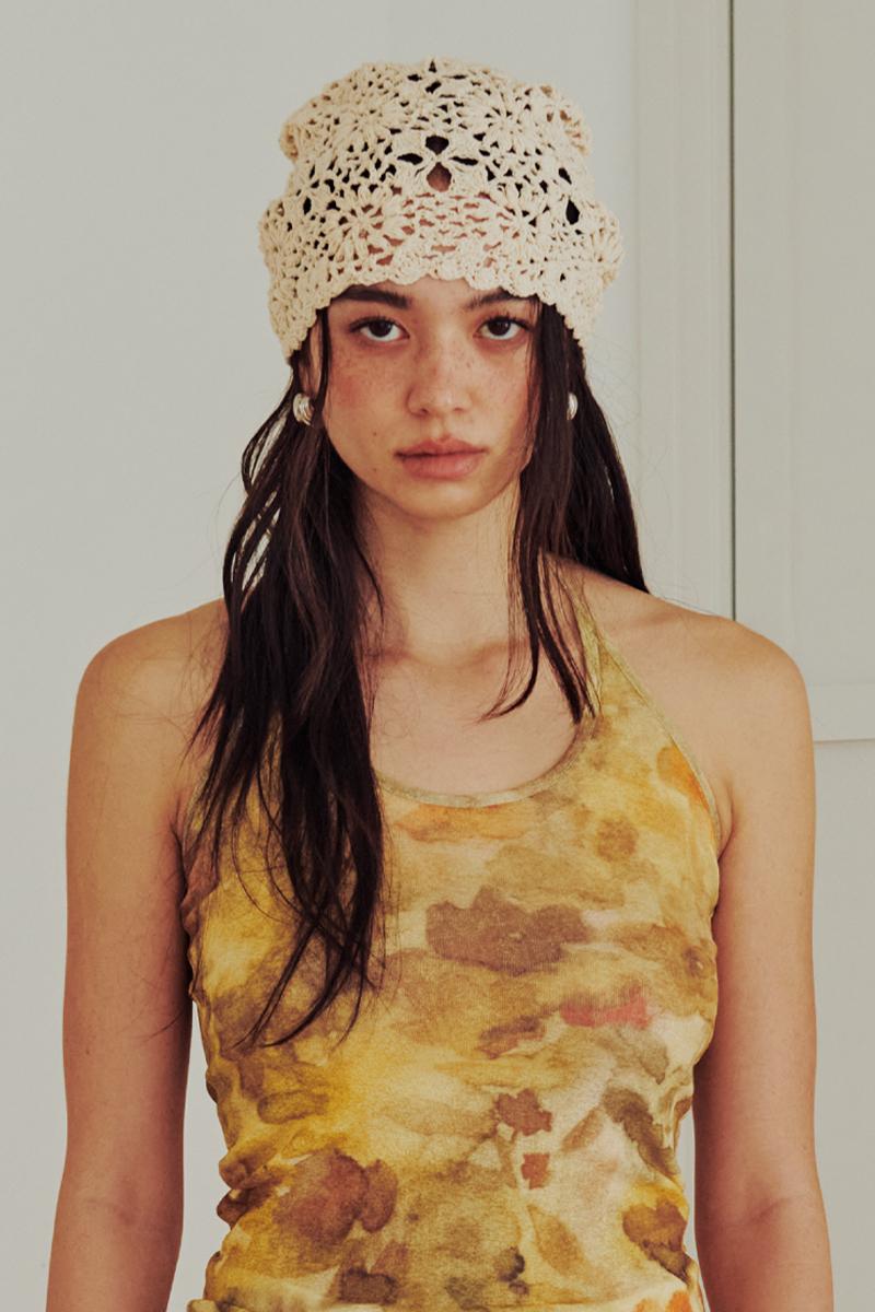 Flower Brooch Beanie (BEIGE)