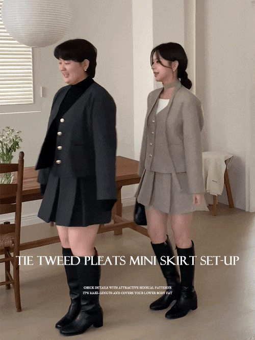 [55~88착용가능🎀/타이set/체형커버👍] 베쥬 빅사이즈하객룩 하객룩투피스 투피스셋업