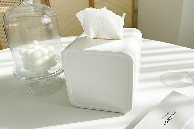 휴지심이 있는 네모 파스텔 두루마리 휴지케이스 3color