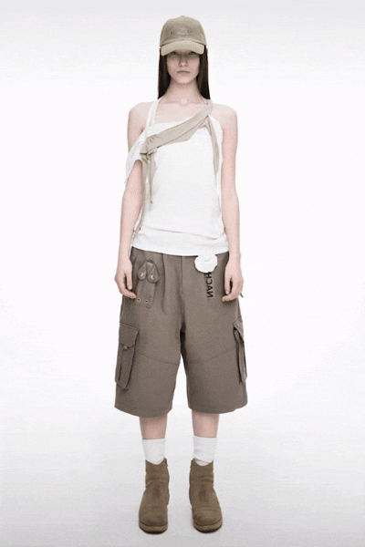 【hug your skin】25ss Camo Korilakkuma bermuda pants 허그유어스킨 Camo Korilakkuma bermuda pants (Charcoal