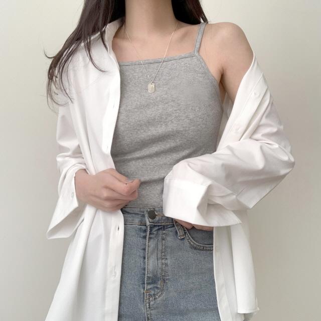 조이조이 [JOYSMADE/롱,숏] 보들쫀쫀 민자 골지 기본 민소매 단가라 스트라이프 크롭 여름 끈 나시 8color