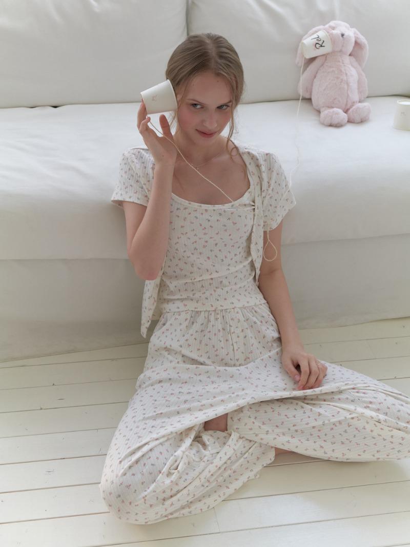 Florrie cardigan set (white flower)