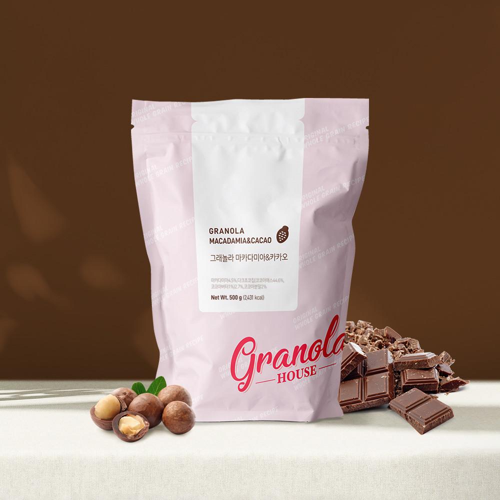 그래놀라하우스 마카다미아&카카오 500g 수제그래놀라 대용량 [원산지:상세설명에 표시]